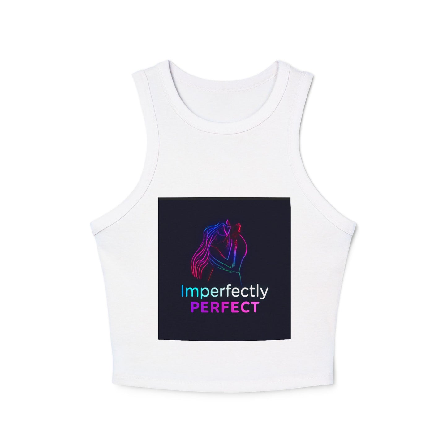 Imperfectly Perfect Racer Tank Top - Inspirational Women's Crop Top, Summer Outfit, Gift for Friends, Casual Wear, Faith Based Apparel