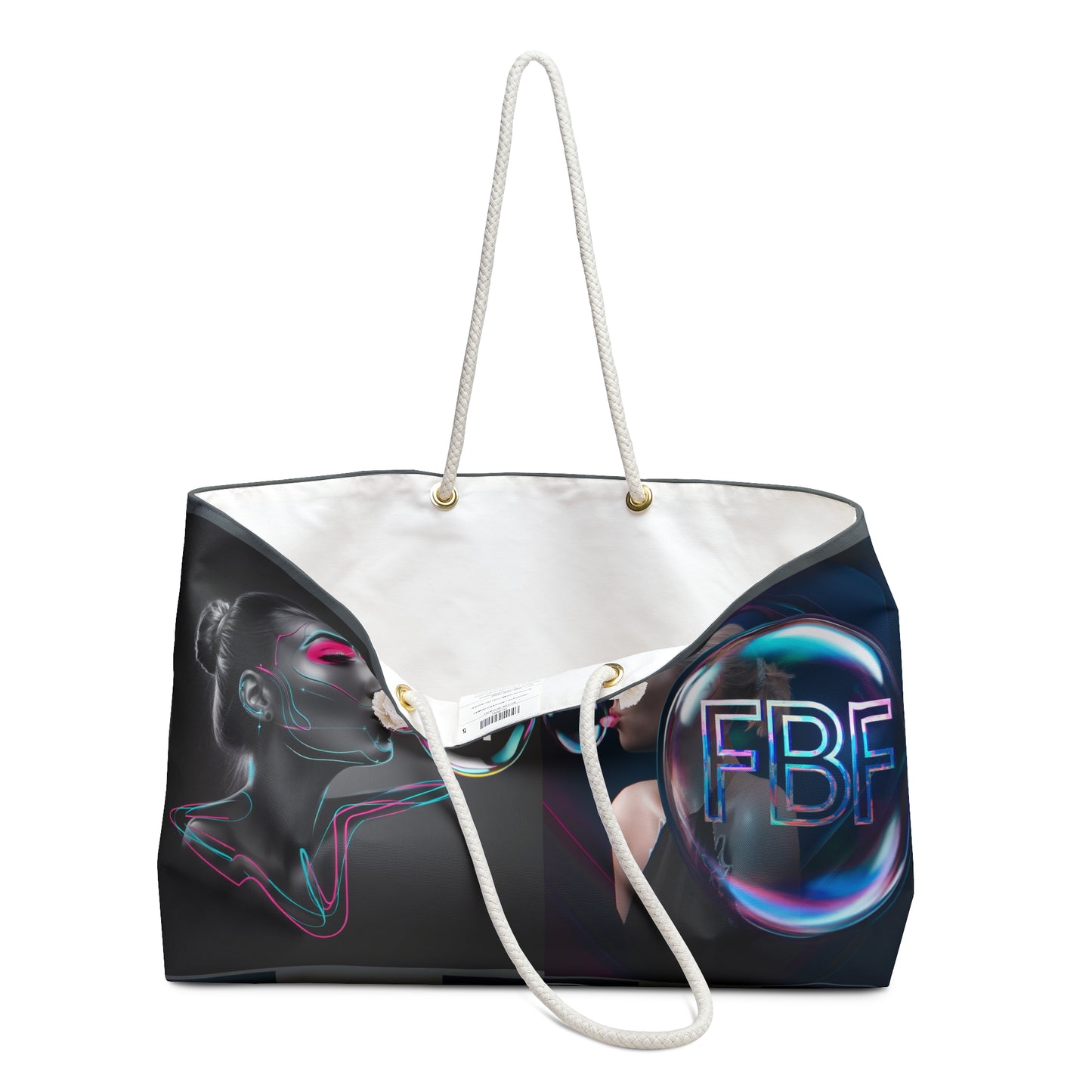 Weekender Bag - Neon Bubble 'FBF' Travel Tote for Stylish Getaways