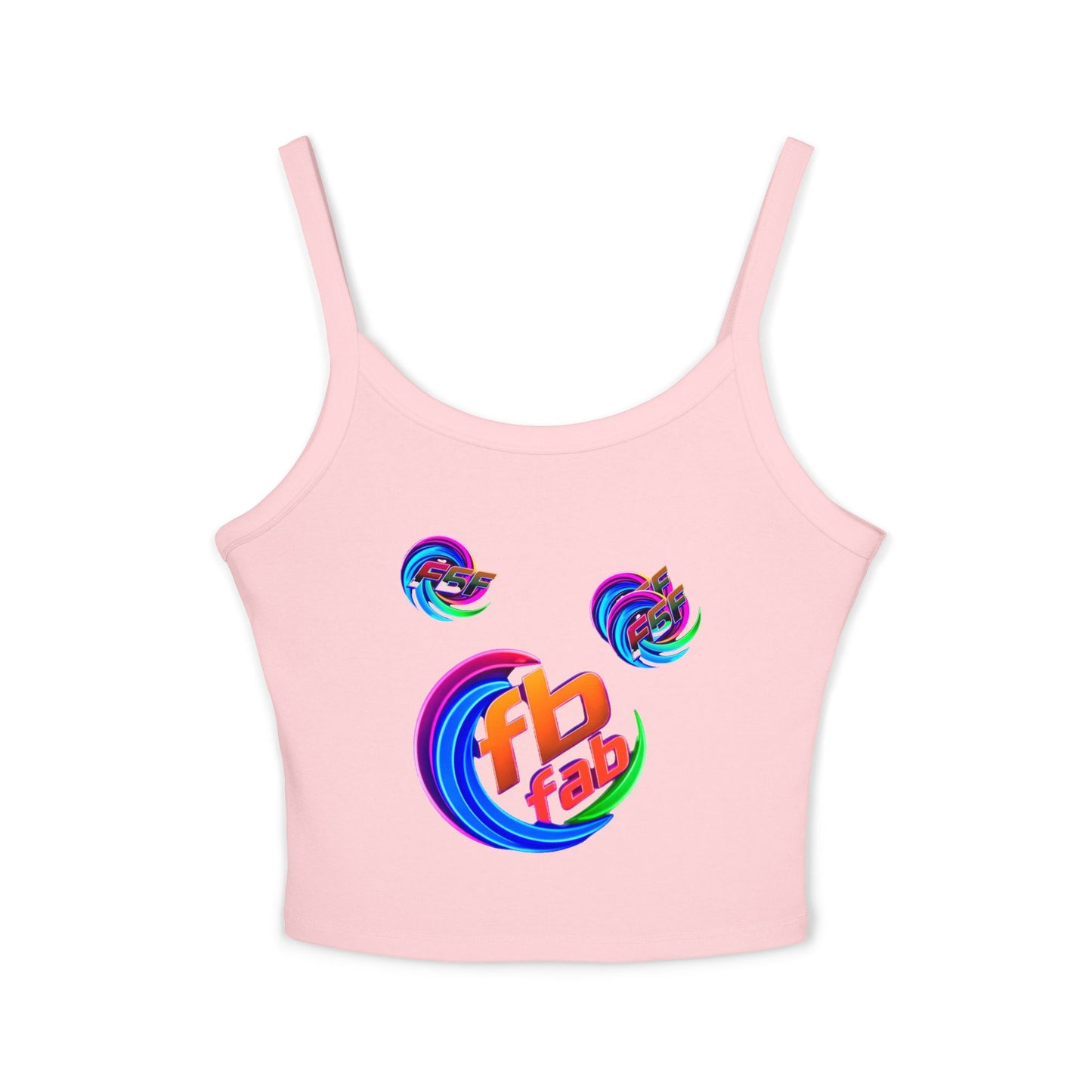 Women's Crop Tank Top — Colorful 'fb fab' Retro Swirl Graphic