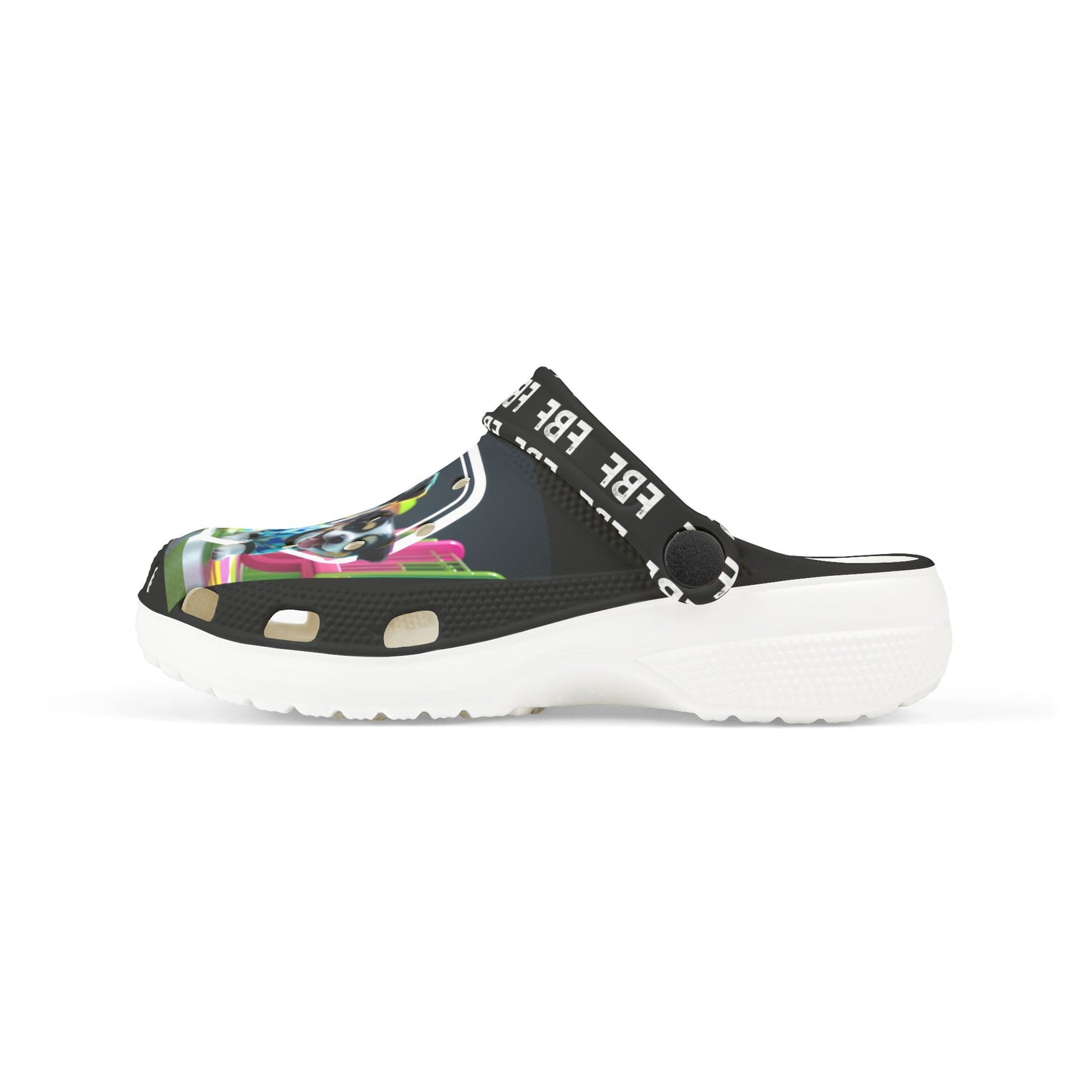 Kids' Fun Neon Clogs with AOP Design