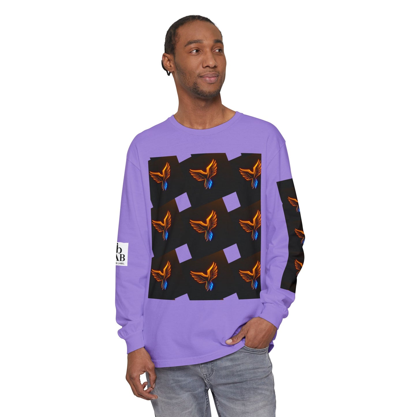 Vibrant Long Sleeve T-Shirt with Phoenix Design - Casual Wear for Bird Lovers, Gifts, Unique Fashion, Everyday Style, Unisex Apparel