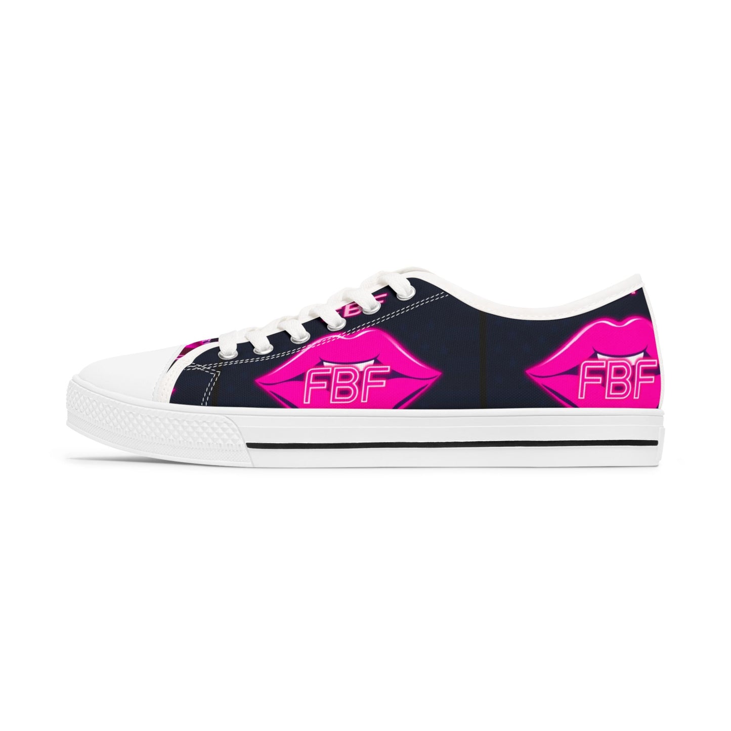Bold Lip Print Women's Low Top Sneakers, Trendy Canvas Shoes, Perfect for Casual Outings, Gift for Friends, Unique Fashion Statement