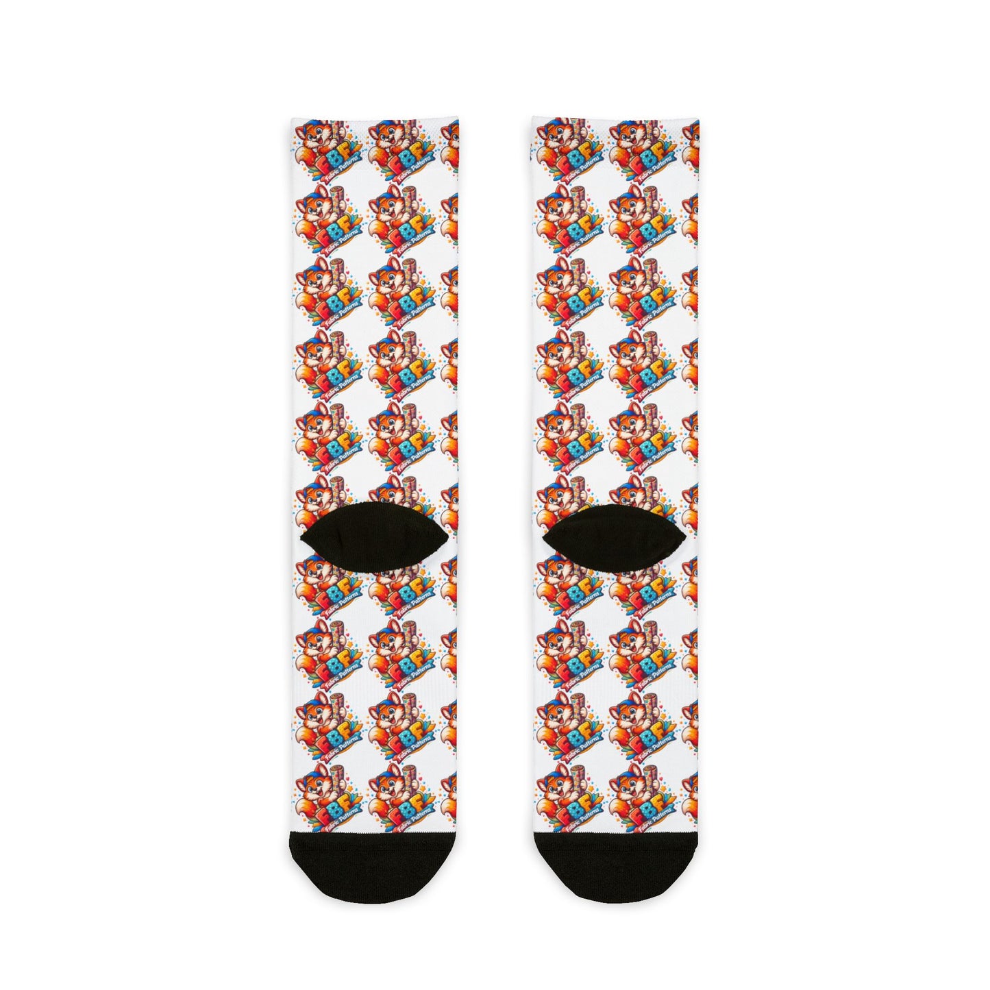 Candy Chest Pattern Crew Socks — Colorful Candy Treasure Sublimation Socks
