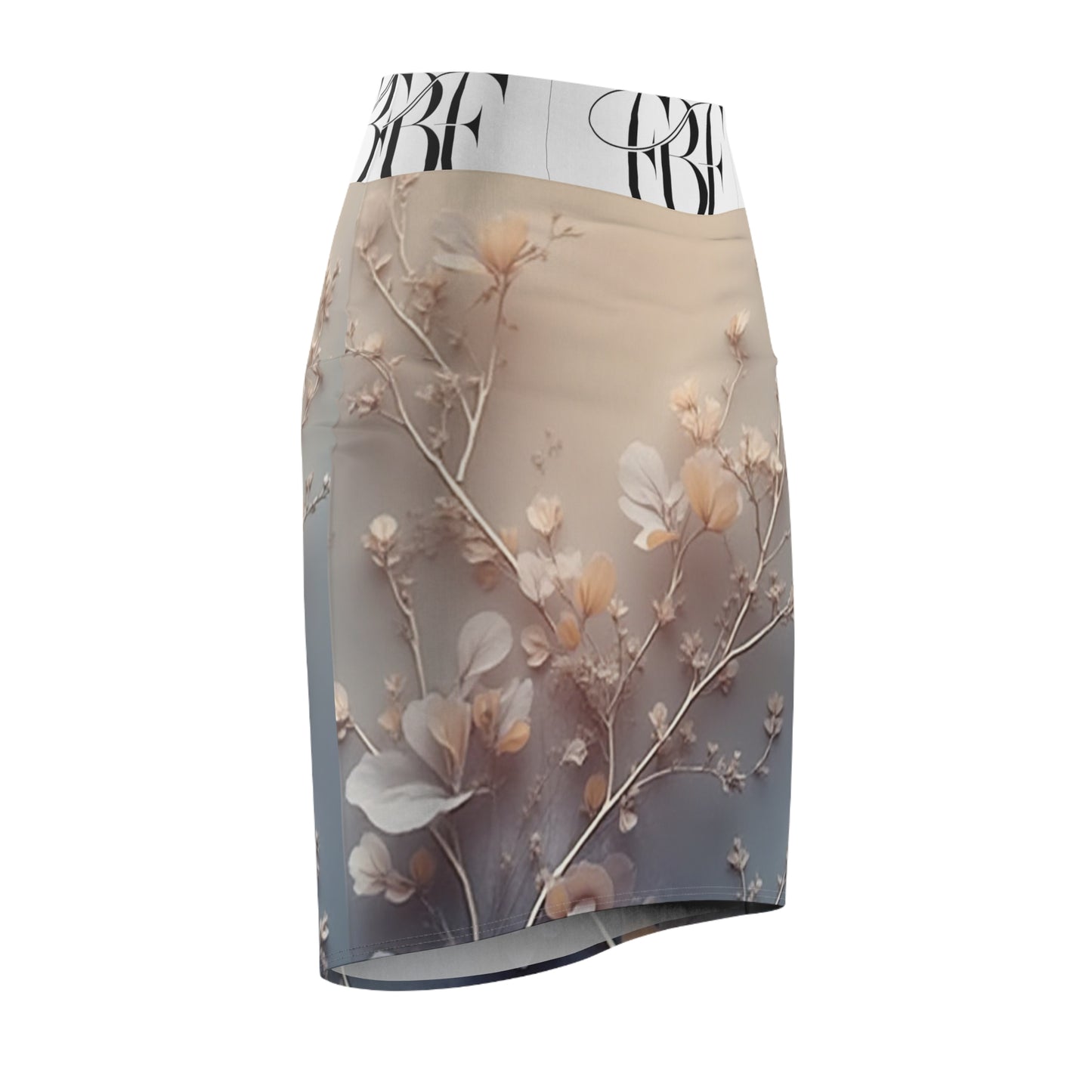 Floral Women's Pencil Skirt, Elegant Skirt for Parties, Office Wear, Spring Fashion, Unique Gift for Her