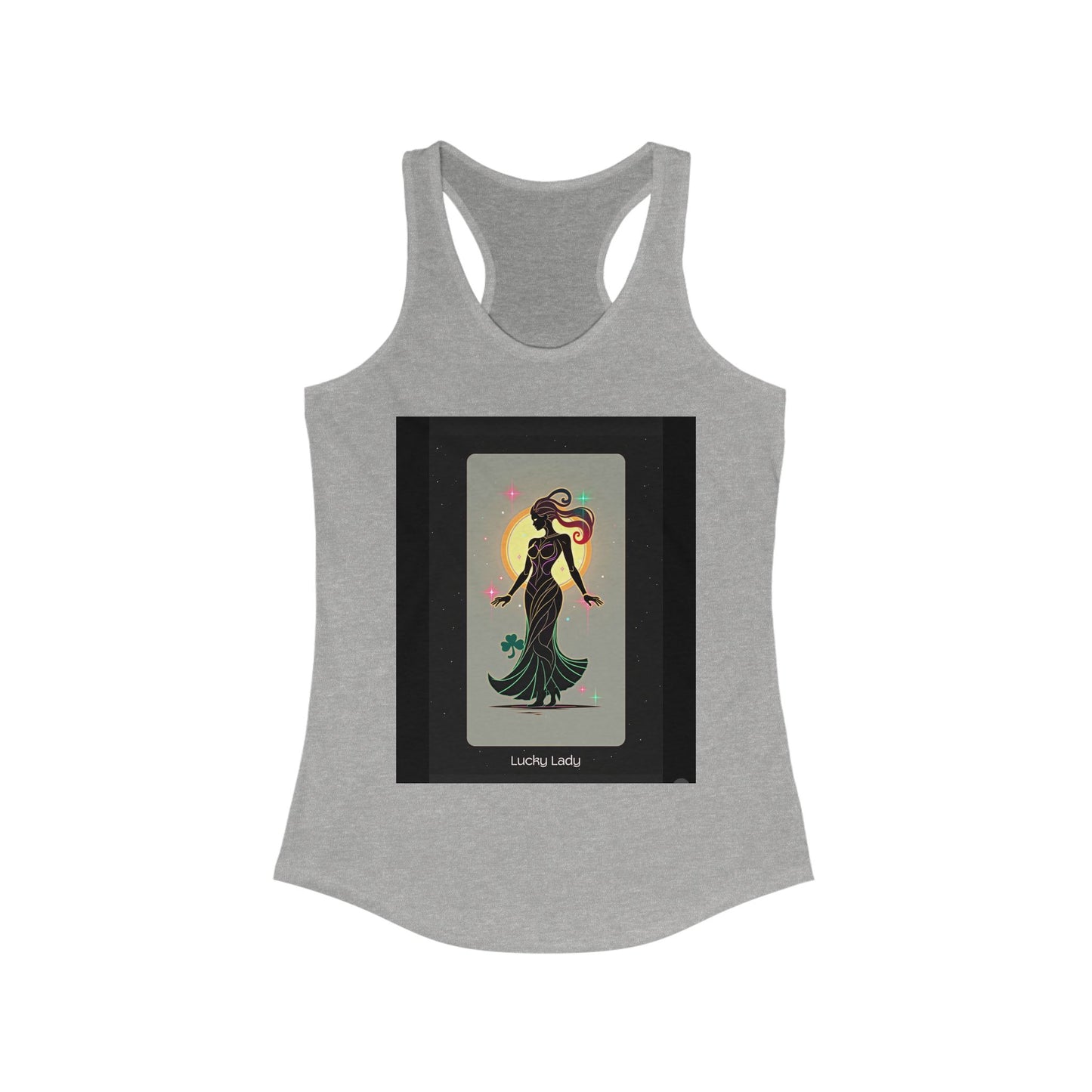 Lucky Lady Racerback Tank - Stylish Women's Fitness Top with Motivational Design