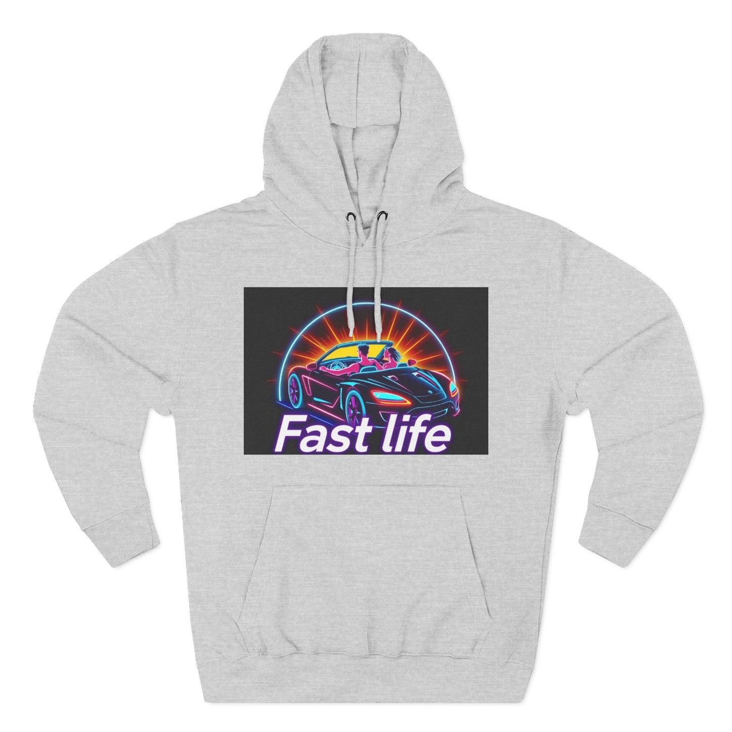 Fast Life Fleece Hoodie for Car Enthusiasts