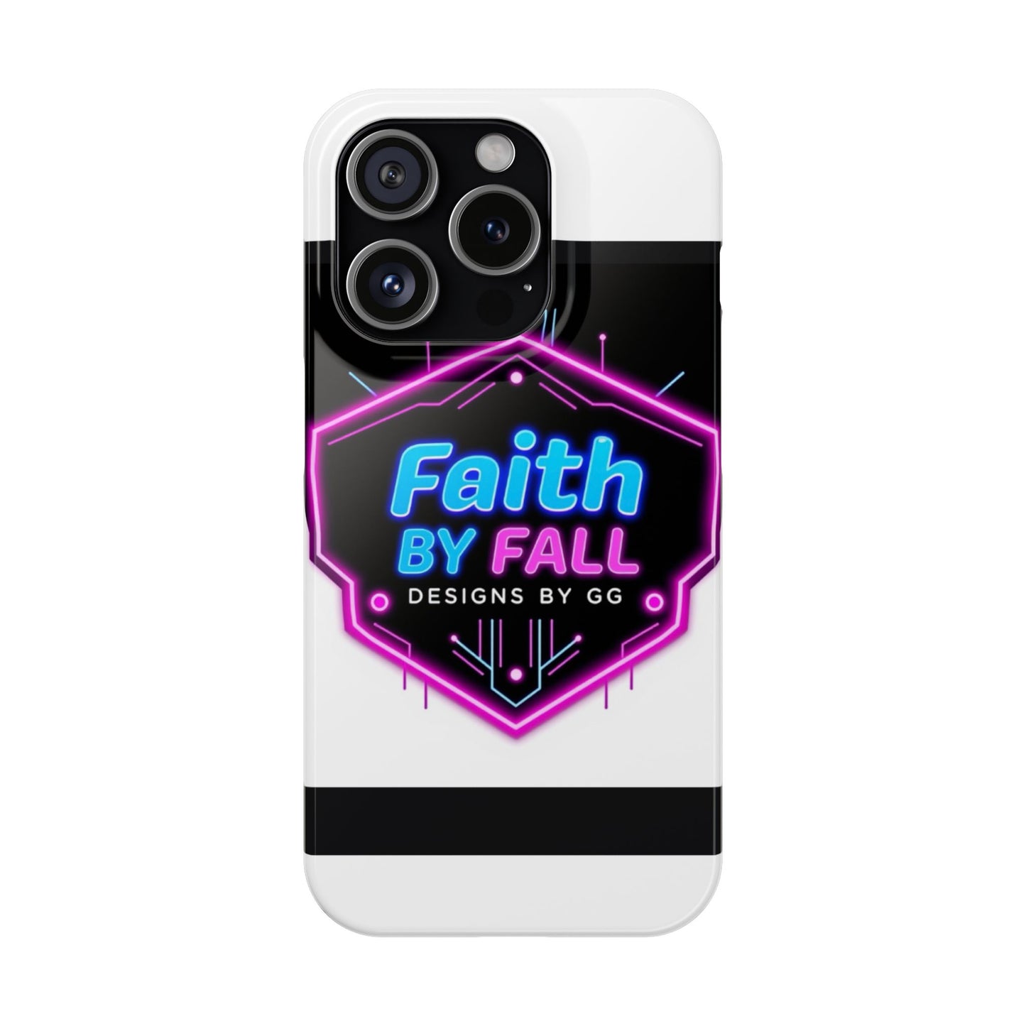 Faith by Fall Slim Phone Case - Neon Design for Tech Enthusiasts