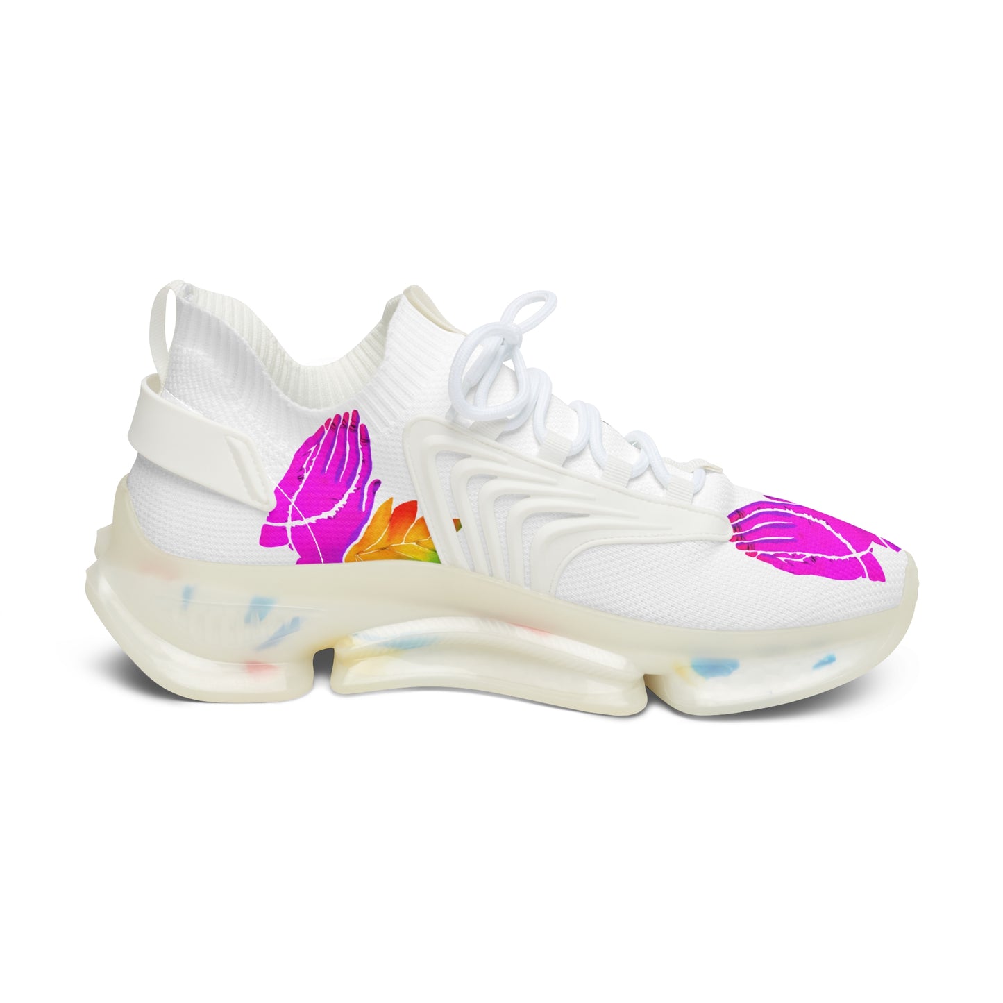 Vibrant Women's Mesh Sneakers with Floral Design, Athletic Footwear, Trendy Casual Shoes, Ideal for Spring, Gift for Her