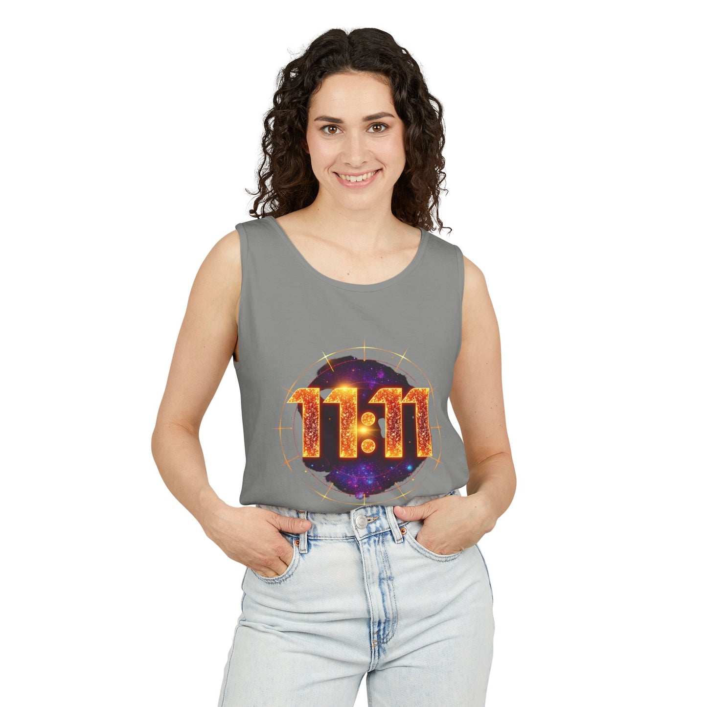 Celestial Glow Tank Top - 11:11 Design, Unisex, Festival Wear, Summer Style, Spiritual Gift, Casual Comfort
