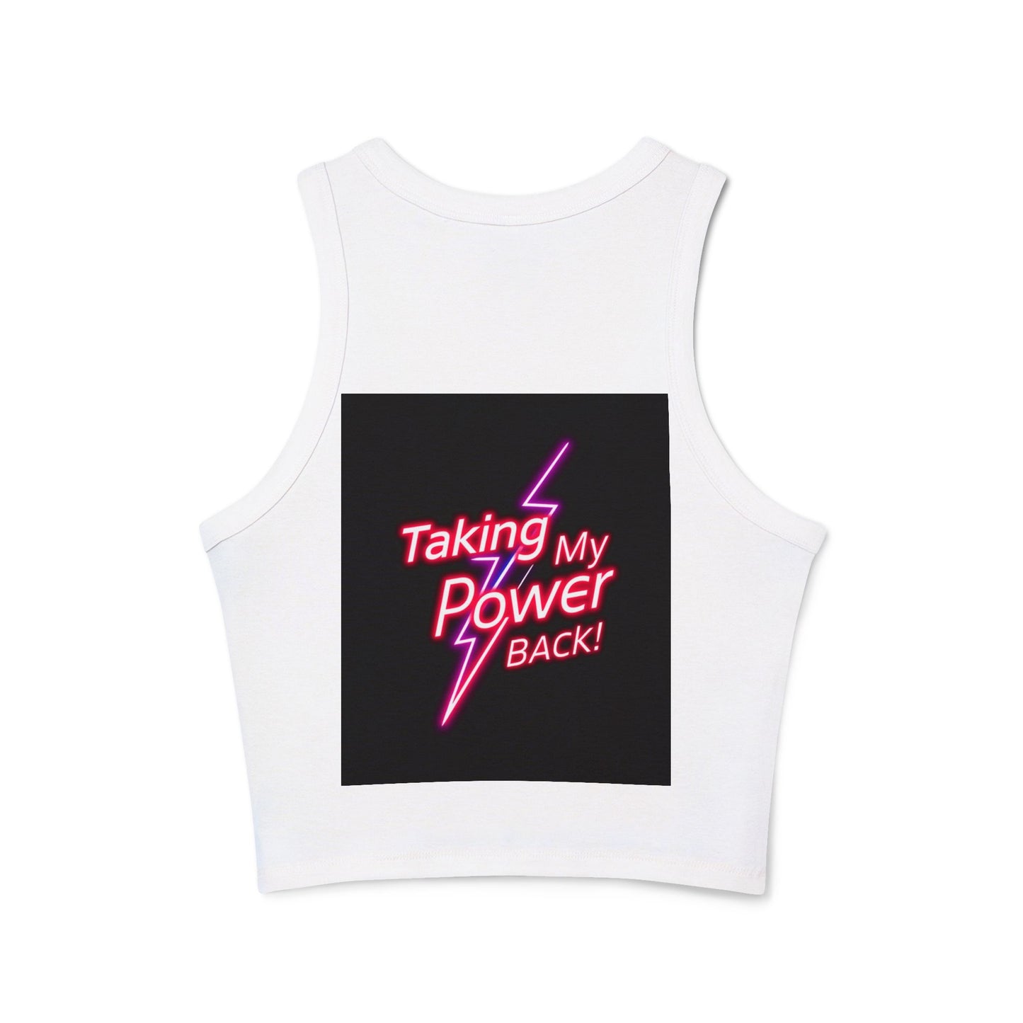 Empowering Women's Micro Rib Racer Tank Top, Sporty Crop Top, Empowerment Apparel, Casual Summer Top, Gift for Women, Workout Wear