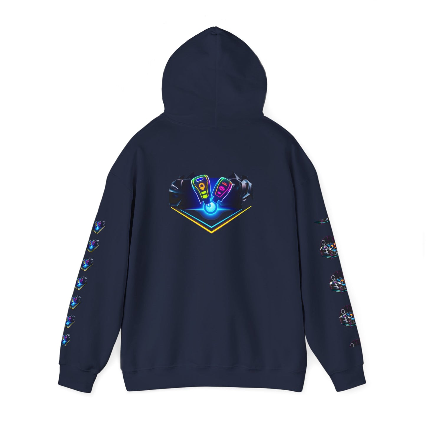 Stylish Unisex Heavy Blend™ Hoodie with Neon Design - Perfect for Winter Fashion & Casual Outings
