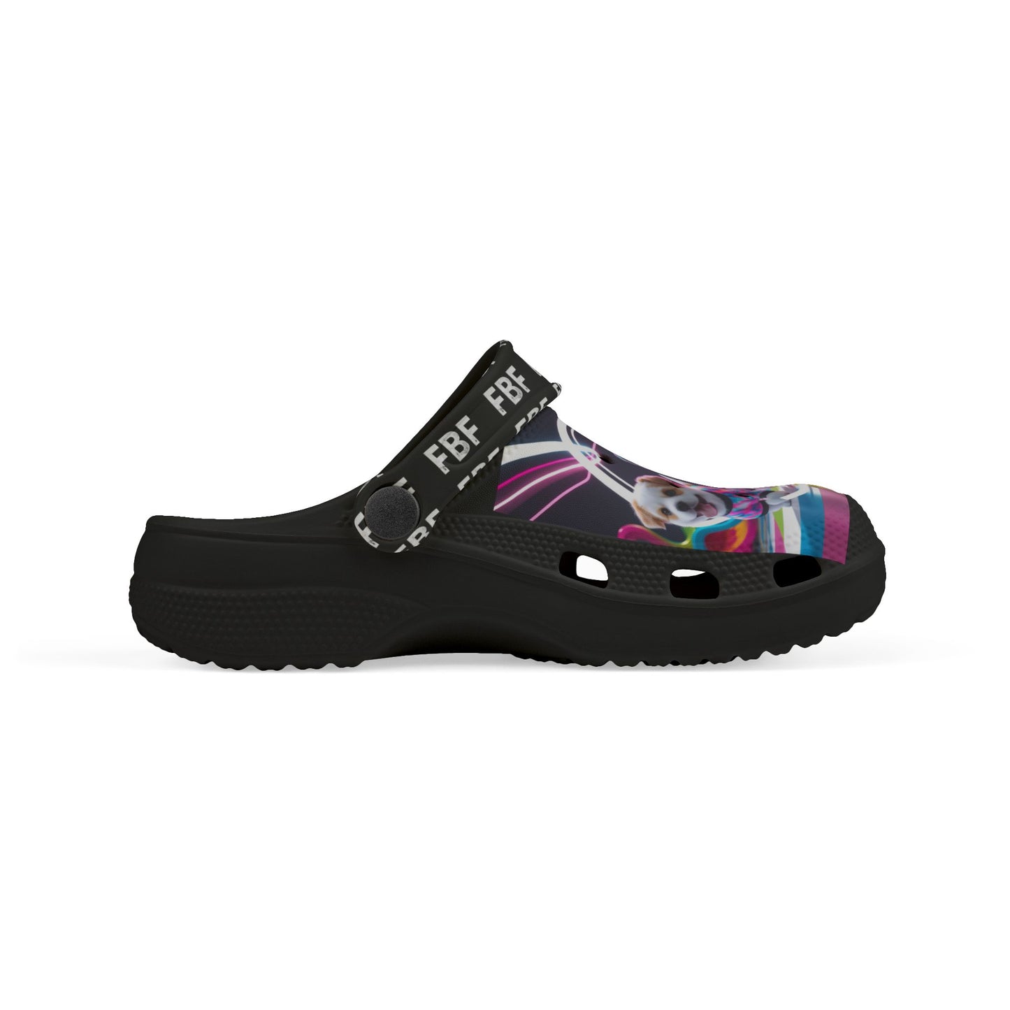 Kids' Fun Neon Clogs with AOP Design