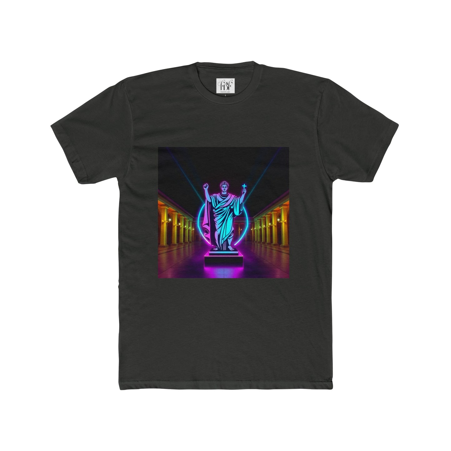 Neon Roman Statue T‑Shirt — Retro Futuristic Vaporwave Tee