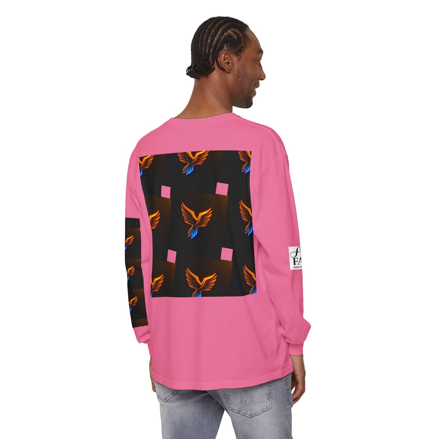 Vibrant Long Sleeve T-Shirt with Phoenix Design - Casual Wear for Bird Lovers, Gifts, Unique Fashion, Everyday Style, Unisex Apparel
