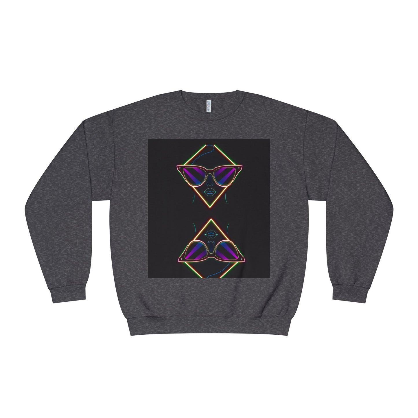 Retro Vibes Crewneck Sweatshirt with Sunglasses Design
