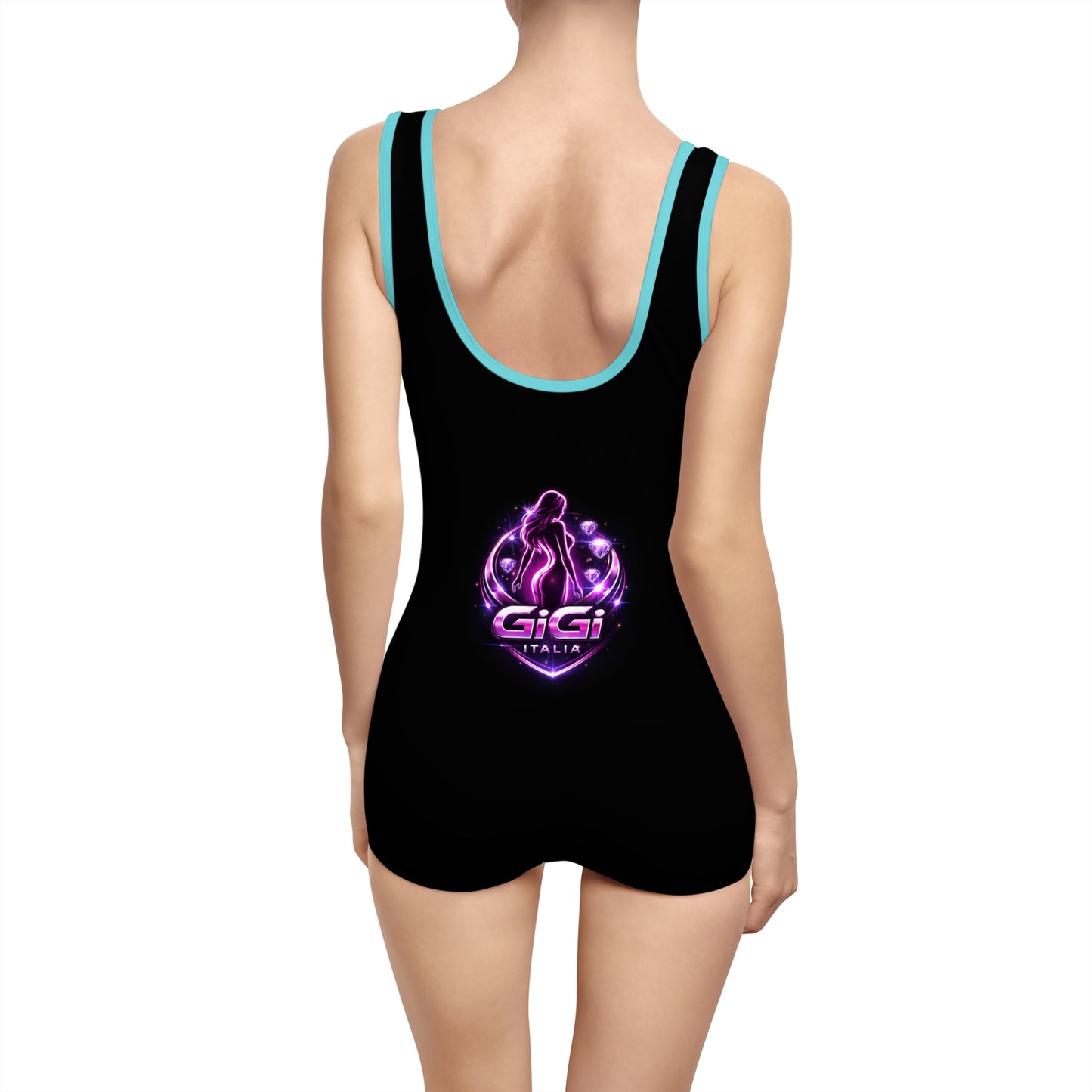Gigi Italia Retro Neon One-Piece Swimsuit