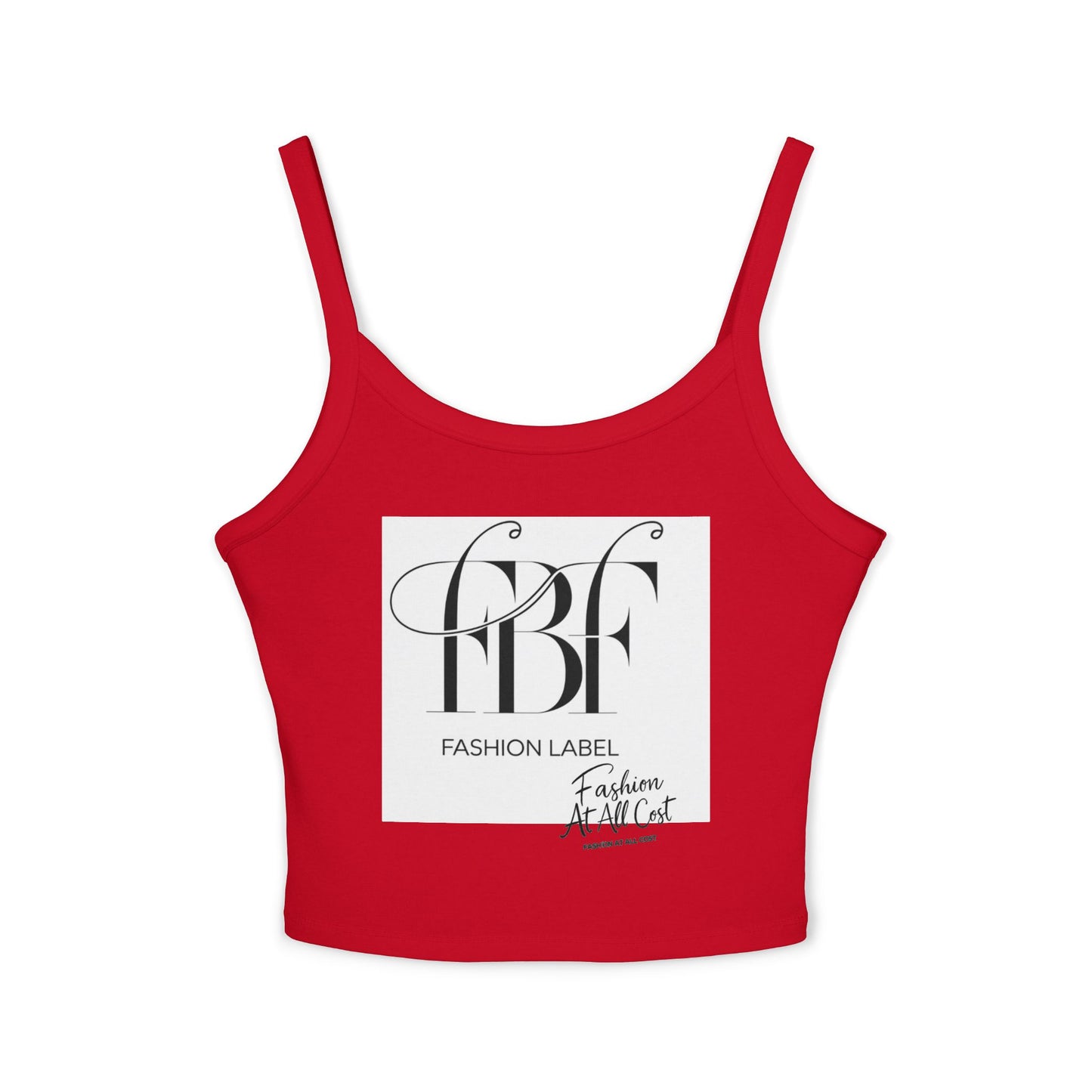 Chic Spaghetti Strap Tank Top - Fashion Label Graphic