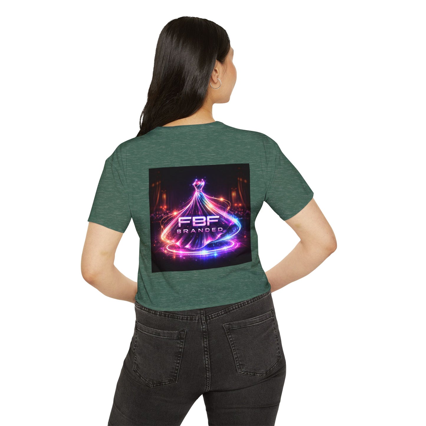 Festival Glow Crop Top — Neon 'FBF Branded' Rave Graphic