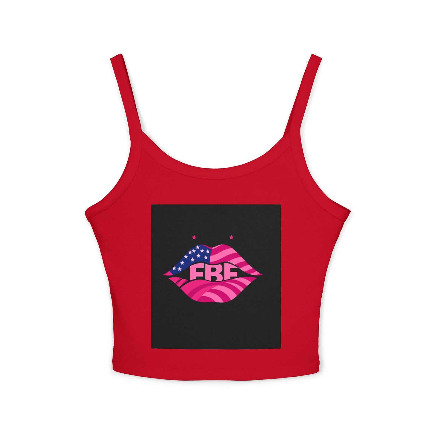 Women's Spaghetti Strap Tank Top - USA Pride Design, Summer Outfit, Festival Wear, Fourth of July Essential, Casual Top, Trendy Apparel