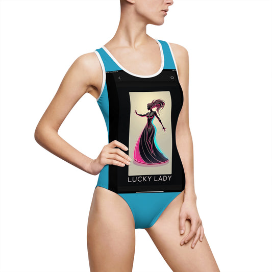 Lucky Lady Women's Classic One-Piece Swimsuit | Trendy Beachwear for Fashionistas