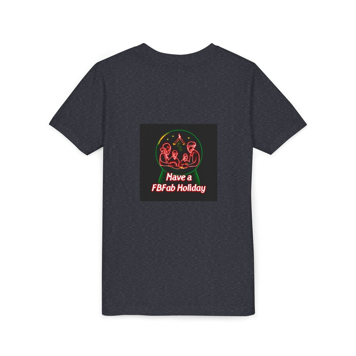 Youth Christmas Short Sleeve Tee, Holiday Tee, Xmas Gift for Kids, Fun Tee for Celebrations, Winter Festive Shirt