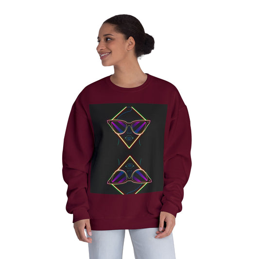 Retro Vibes Crewneck Sweatshirt with Sunglasses Design