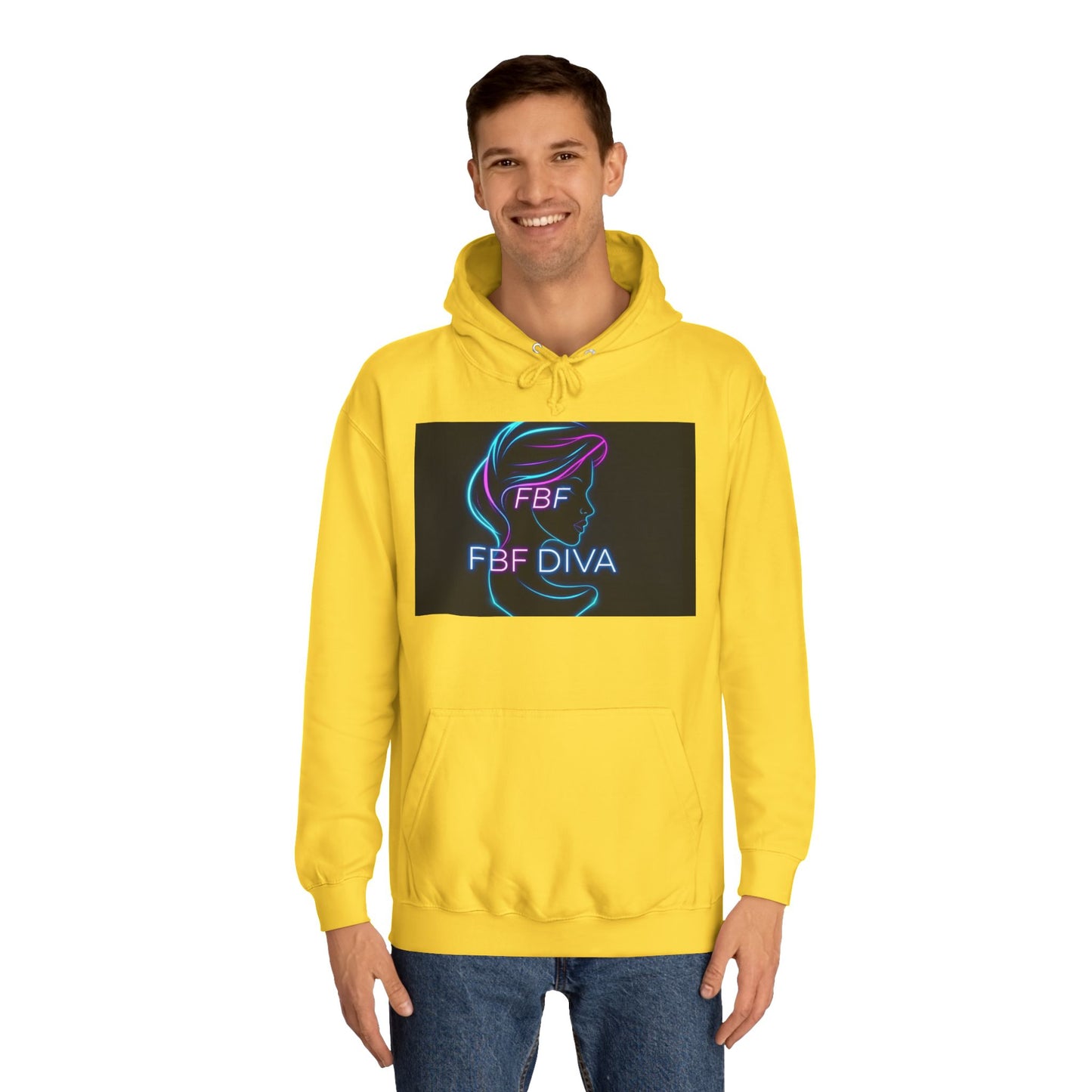 Neon FBF College Hoodie, Unisex Streetwear, Stylish Campus Apparel, Cozy Gift for Students, Trendy College Wear, FBF Diva Hoodie