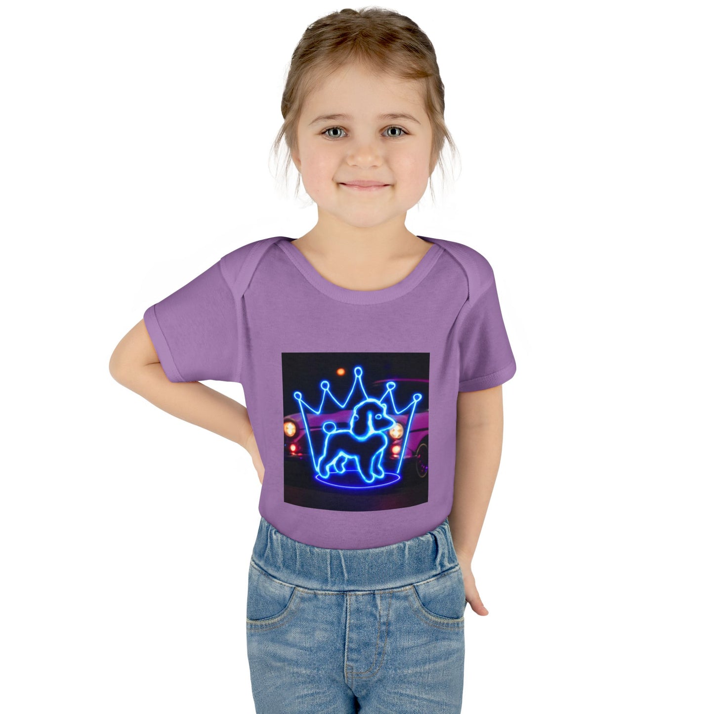 Neon Dog Crown Baby Bodysuit, Cute Infant Outfit, Baby Shower Gift, Newborn Clothes, Pet Lover Apparel, Birthday Gift for Baby