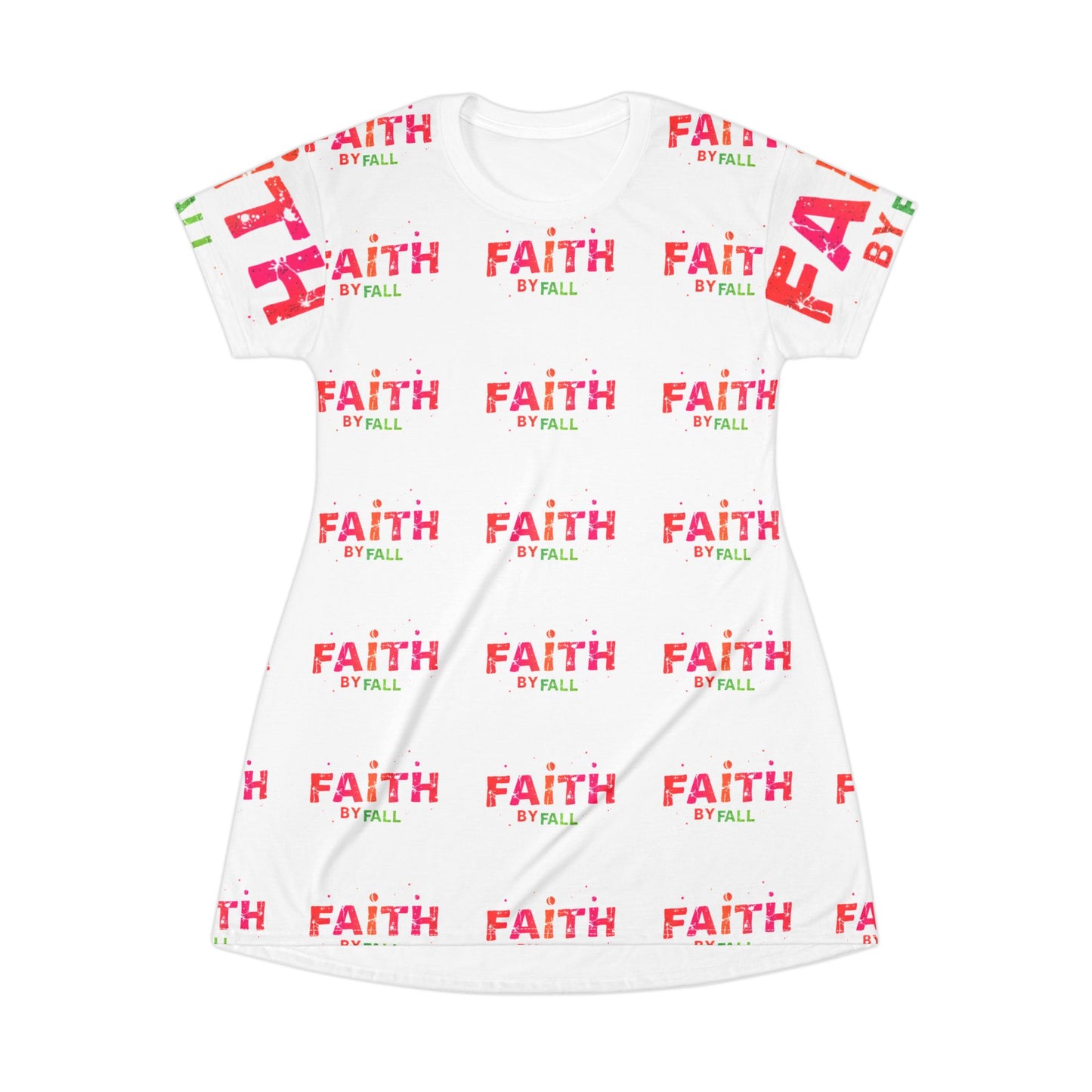 Colorful Faith T-Shirt Dress, Inspirational Outfit, Casual Church Dress, Summer Fashion, Gift for Her