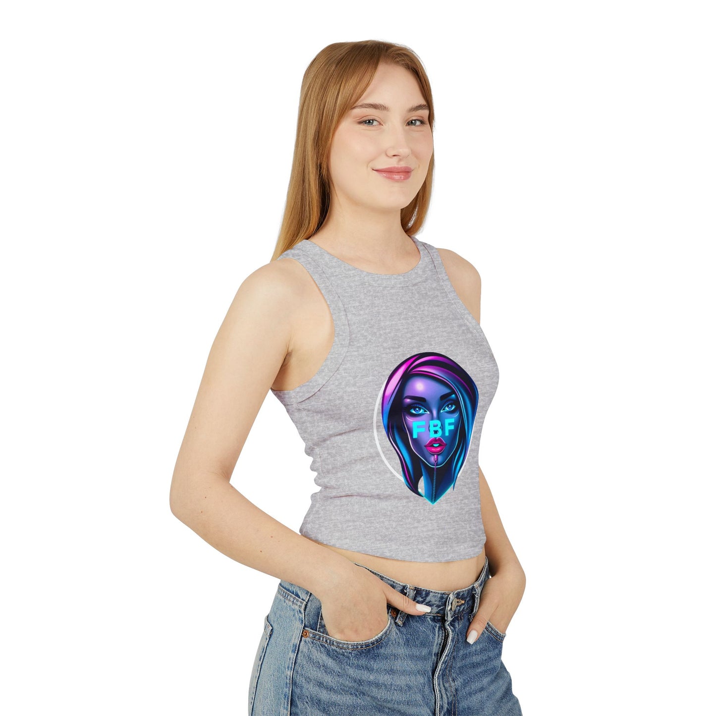 Futuristic Chic Racer Tank Top | Stylish Sleeveless Top for Summer | Perfect for Festivals, Parties, Casual Wear, Gifts