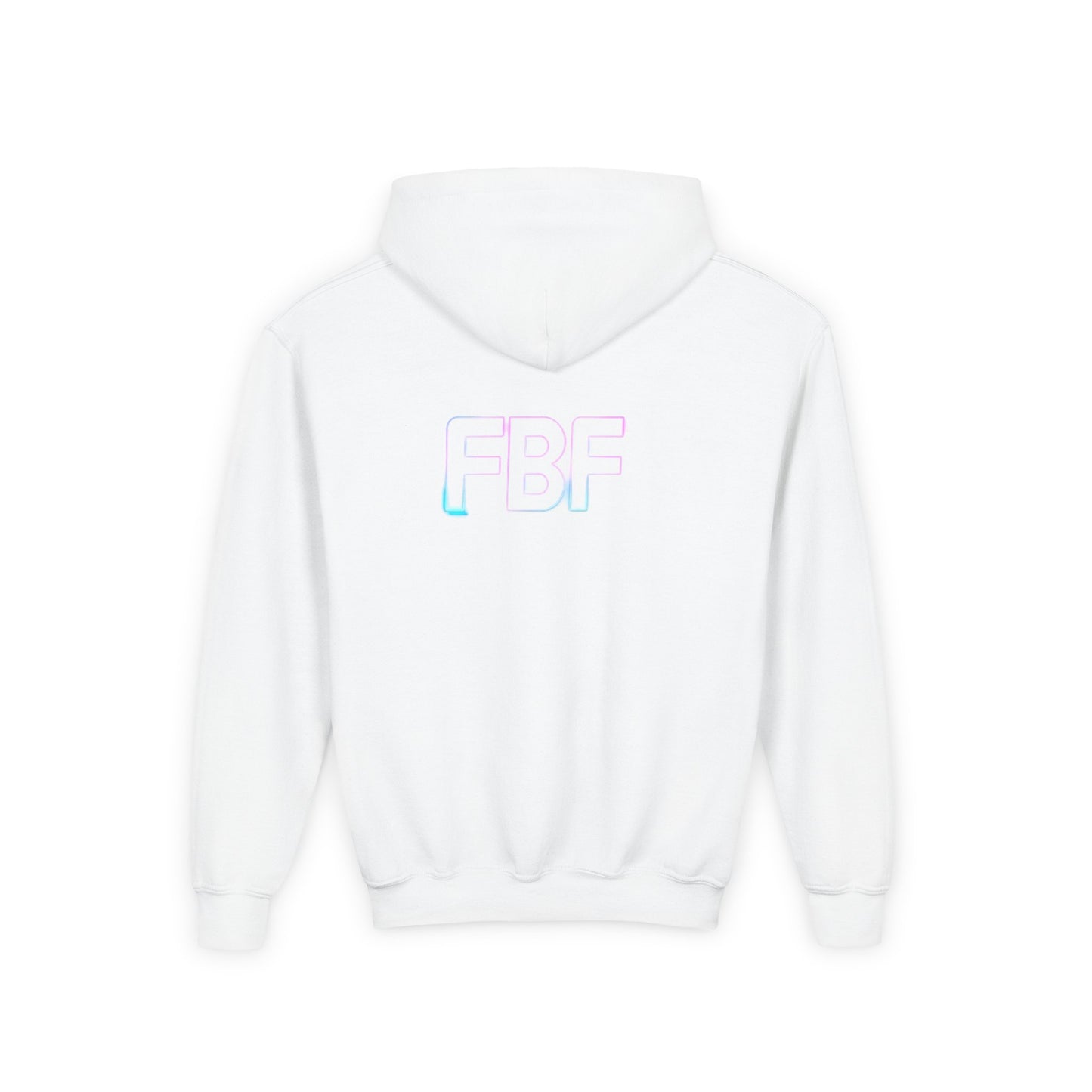 Youth Hoodie with Pastel Soundwave & FBF Back Print – Cute Music Graphic Pullover