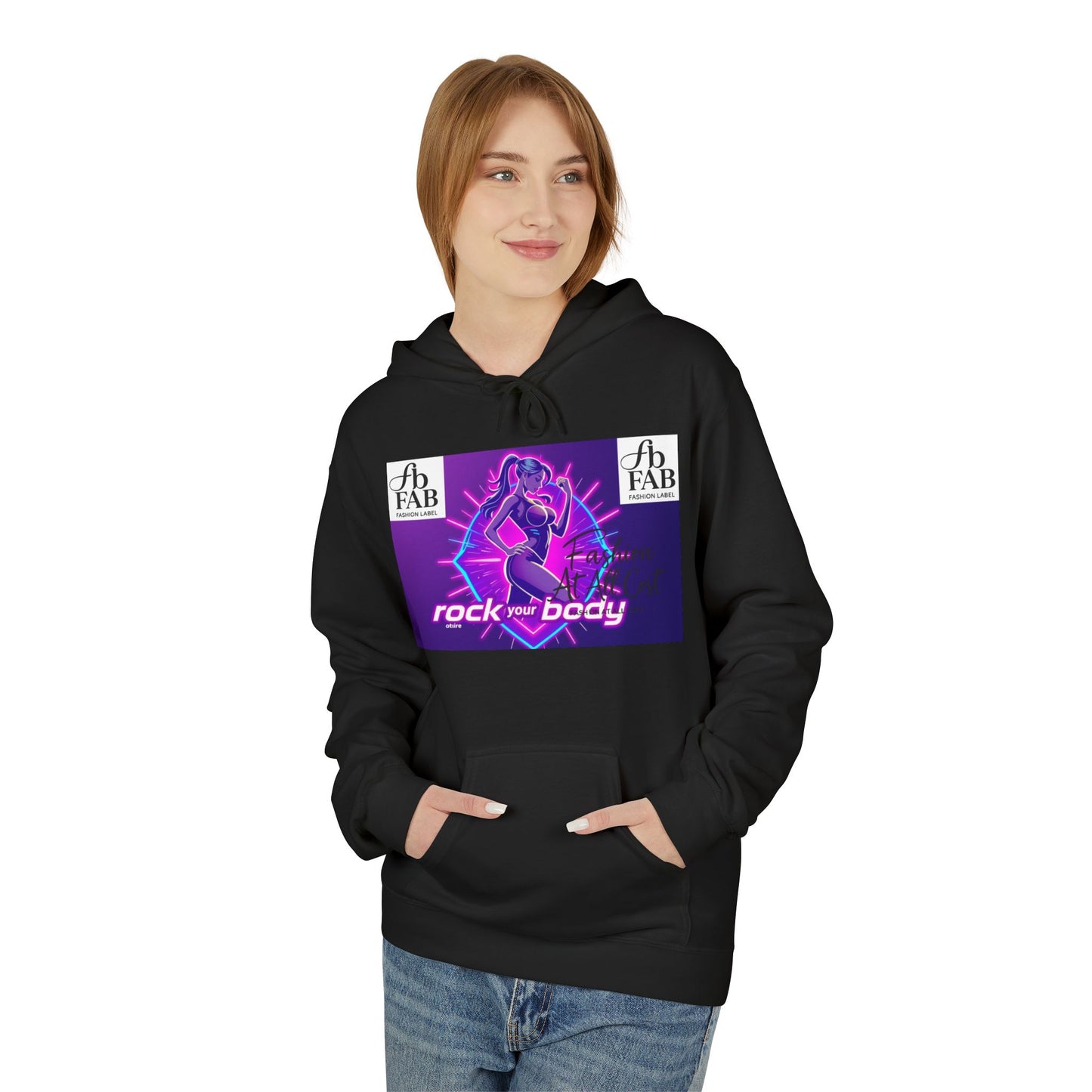 Rock Your Body Fleece Hoodie | Unisex Midweight Hoodie, Cozy Sweatshirt, Unique Gift for Fitness Lovers, Casual Wear, Music Inspired Apparel