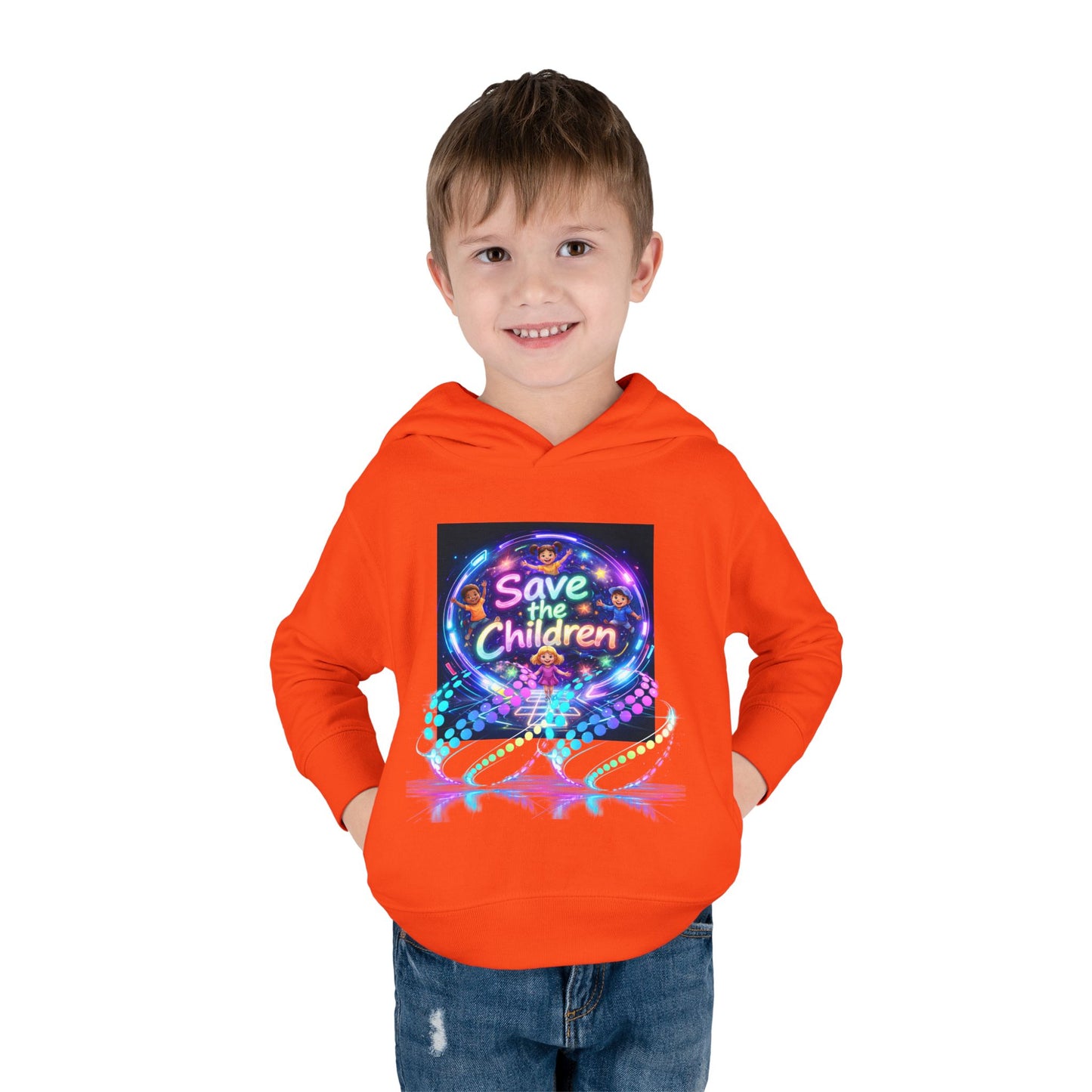 Save the Children Toddler Hoodie — Colorful Neon FBF Charity Pullover
