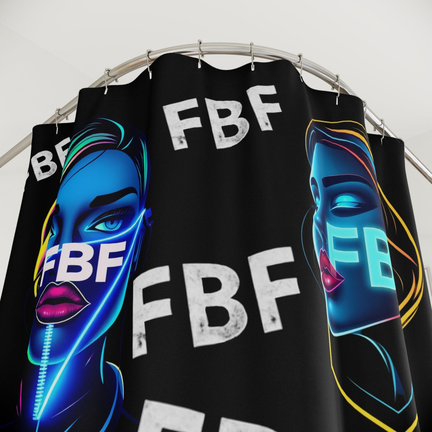 FBF Art Shower Curtain, Modern Bathroom Decor, Unique Gift for Her, Stylish Home Accessory, Trendy Shower Curtain