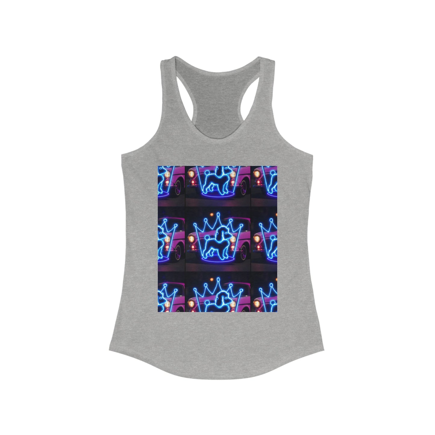 Neon Crown Racerback Tank, Women's Summer Top, Festival Shirt, Casual Wear, Gym Tank for Stylish Women