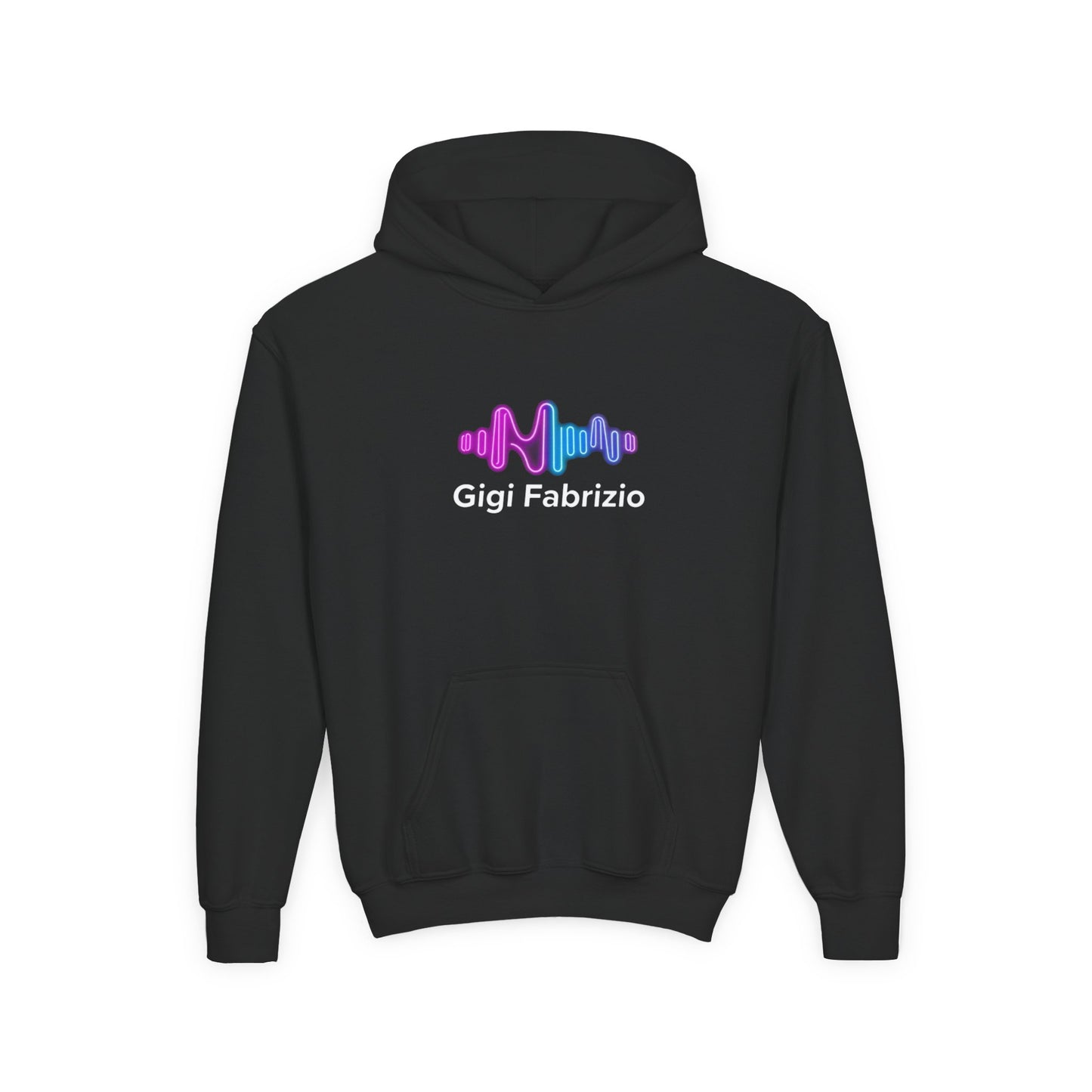 Youth Hoodie with Pastel Soundwave & FBF Back Print – Cute Music Graphic Pullover