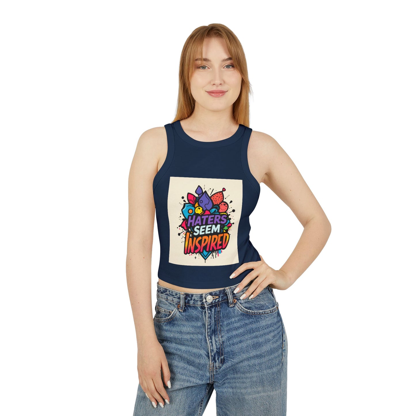 Inspirational Women's Micro Rib Racer Tank Top, Trendy Crop Top, Summer Style, Motivational Apparel, Gift for Her, Workout Gear