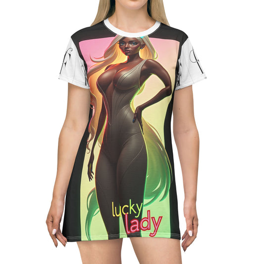 Lucky Lady T-Shirt Dress - Stylish & Fun Design for Celebrations