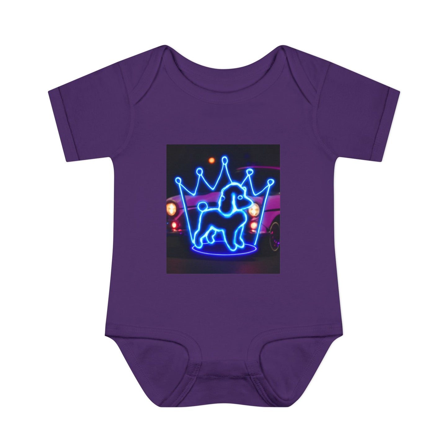 Neon Dog Crown Baby Bodysuit, Cute Infant Outfit, Baby Shower Gift, Newborn Clothes, Pet Lover Apparel, Birthday Gift for Baby