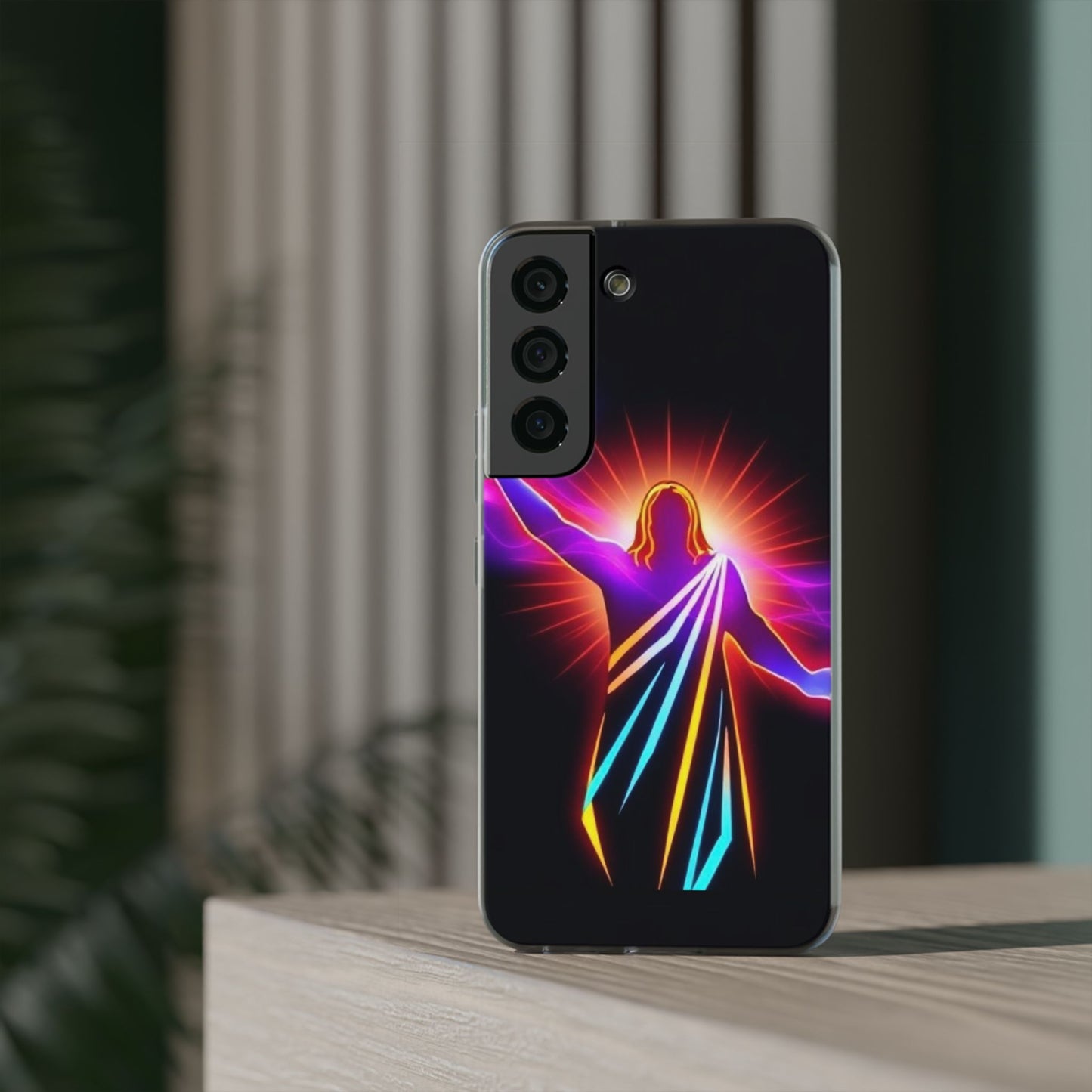 Inspirational Jesus Flexi Case - Colorful Phone Cover for Spiritual Connection