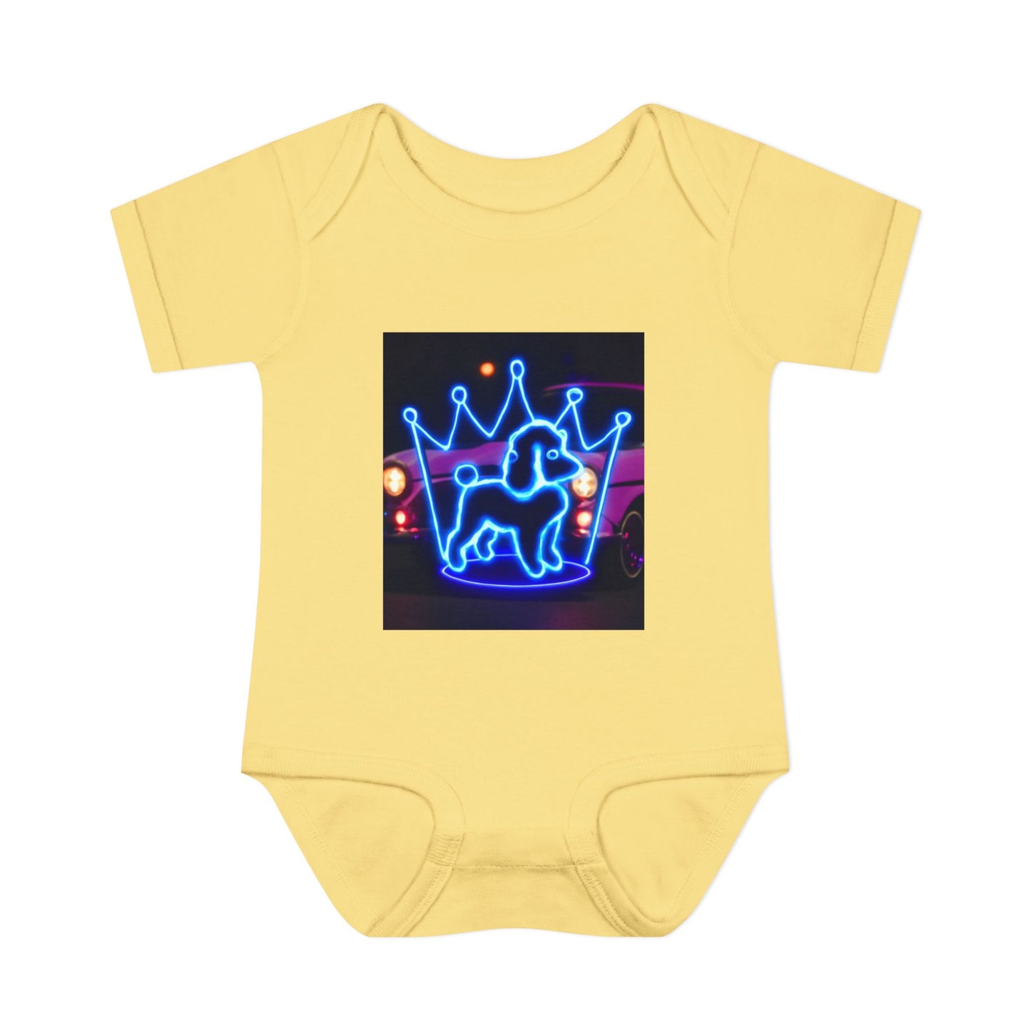 Neon Dog Crown Baby Bodysuit, Cute Infant Outfit, Baby Shower Gift, Newborn Clothes, Pet Lover Apparel, Birthday Gift for Baby