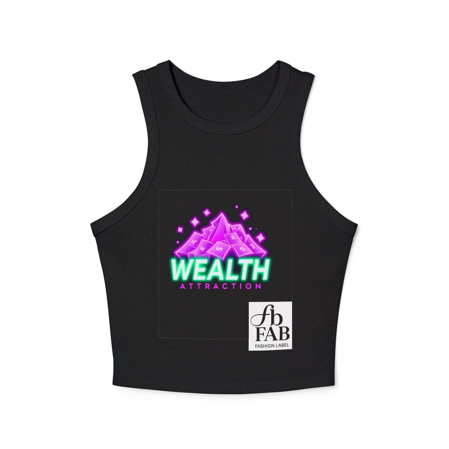 Wealth Attraction Racer Tank Top | Motivational Workout Top, Fitness Clothing, Gift for Her, Summer Essential, Self-Care Apparel