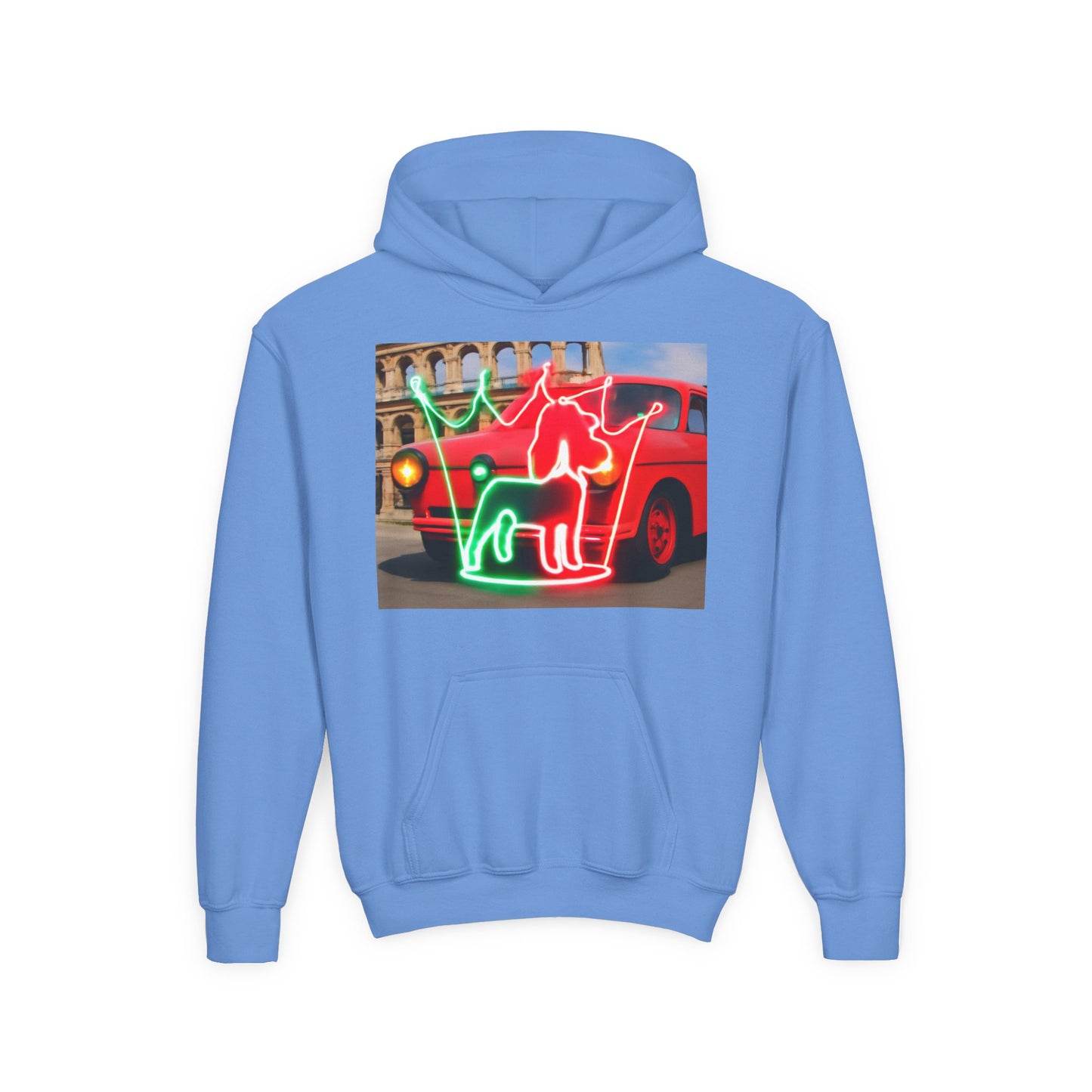 Youth Hooded Sweatshirt with Neon Pet Design, Cozy Pullover, Perfect for Dog Lovers, Birthday Gift, Fun Casual Wear, Gift for Kids, [...]