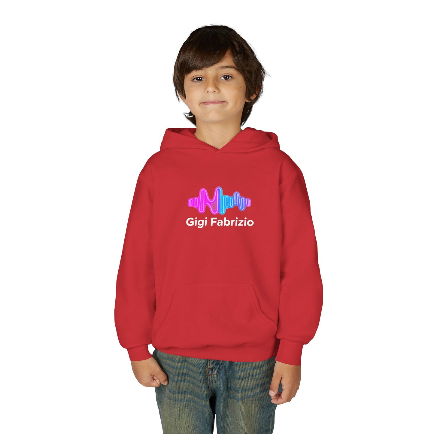 Youth Hoodie with Pastel Soundwave & FBF Back Print – Cute Music Graphic Pullover