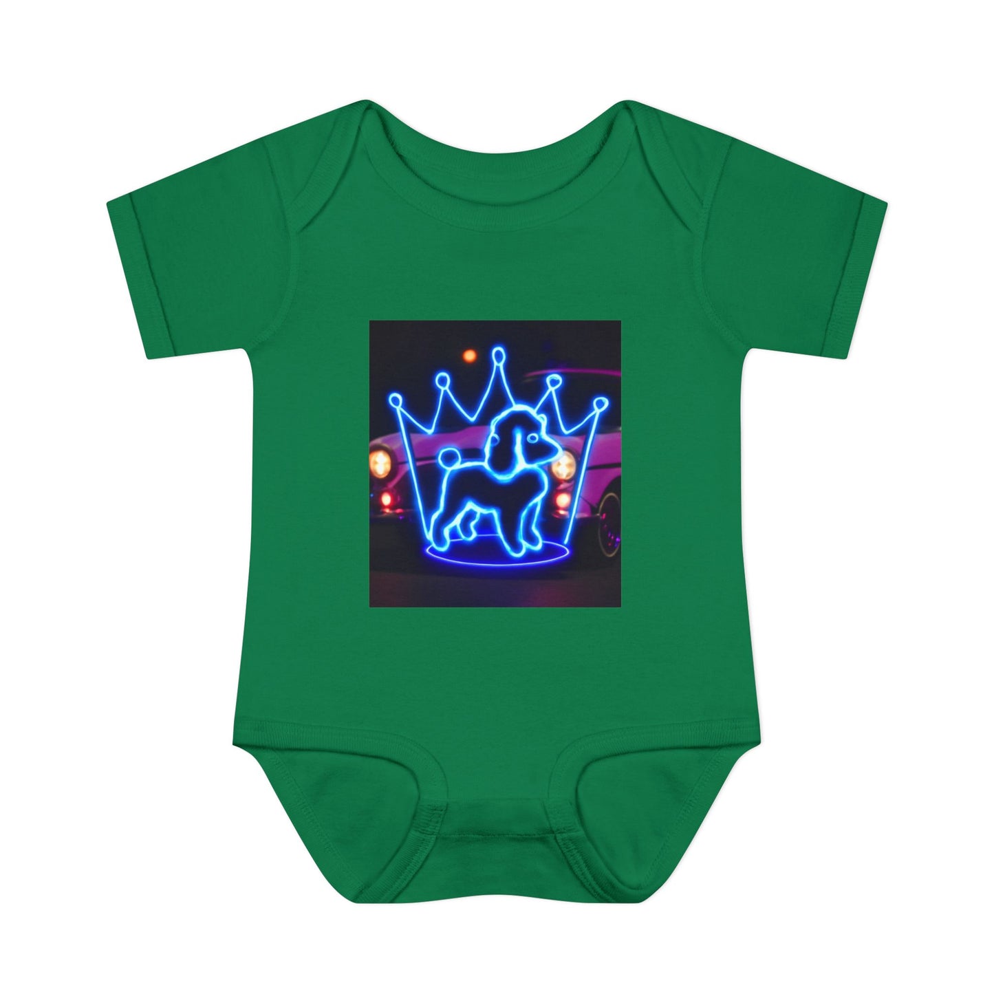 Neon Dog Crown Baby Bodysuit, Cute Infant Outfit, Baby Shower Gift, Newborn Clothes, Pet Lover Apparel, Birthday Gift for Baby