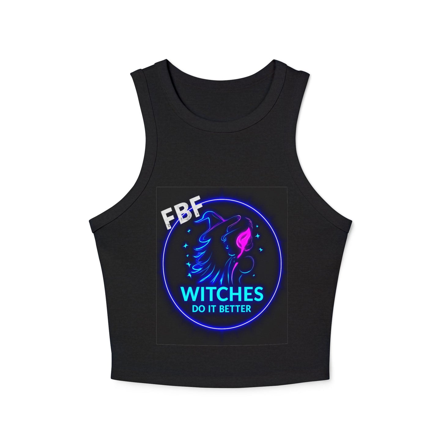 Witchy Racer Tank, Women's Crop Top, Festival Apparel, Halloween Wear, Magical Gifts, Casual Summer Style