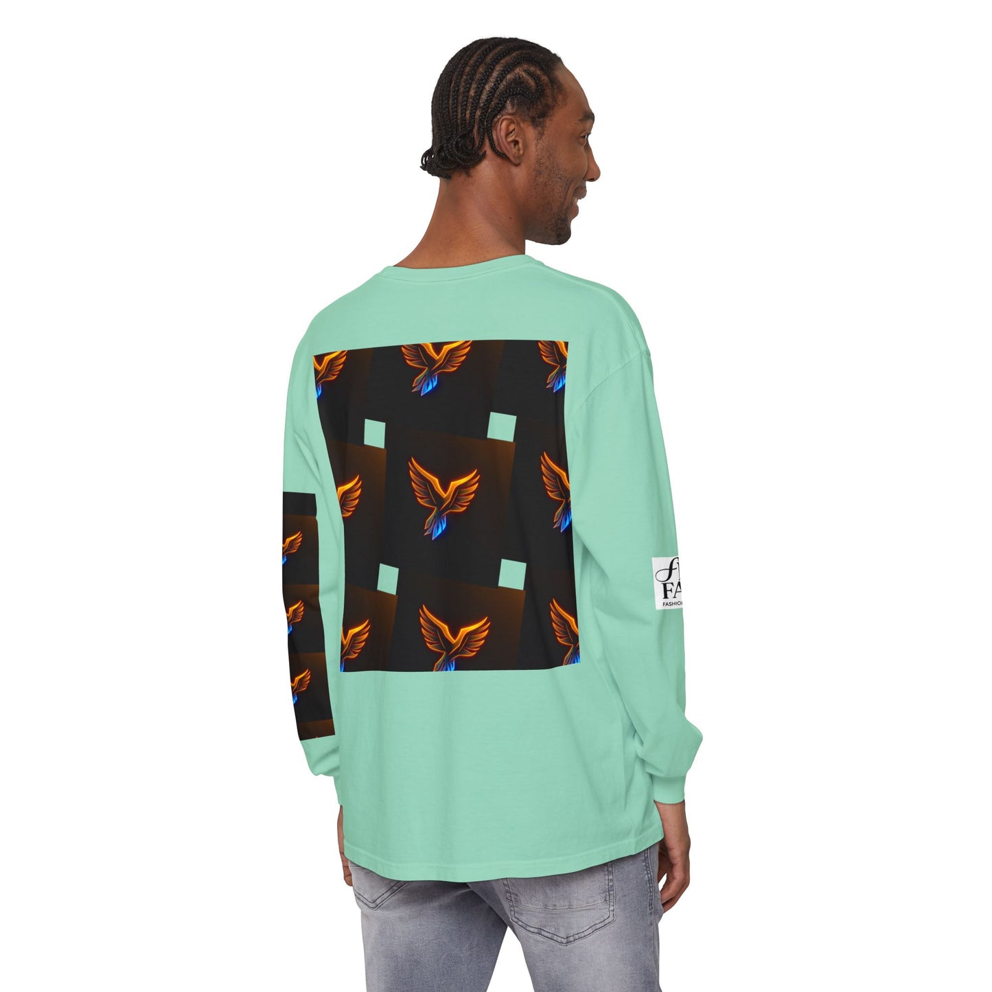 Vibrant Long Sleeve T-Shirt with Phoenix Design - Casual Wear for Bird Lovers, Gifts, Unique Fashion, Everyday Style, Unisex Apparel