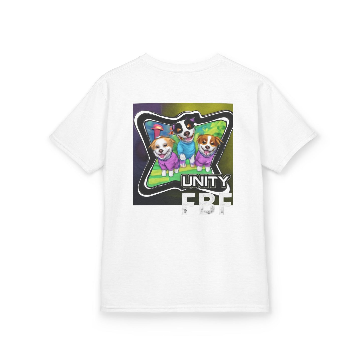Colorful Dog-Themed Kids Tee - 'Unity Fun' Design