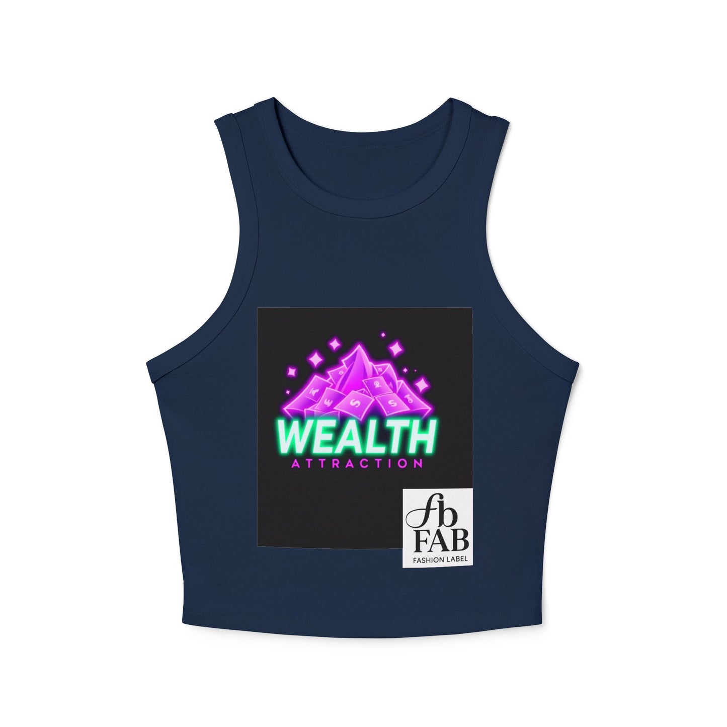 Wealth Attraction Racer Tank Top | Motivational Workout Top, Fitness Clothing, Gift for Her, Summer Essential, Self-Care Apparel