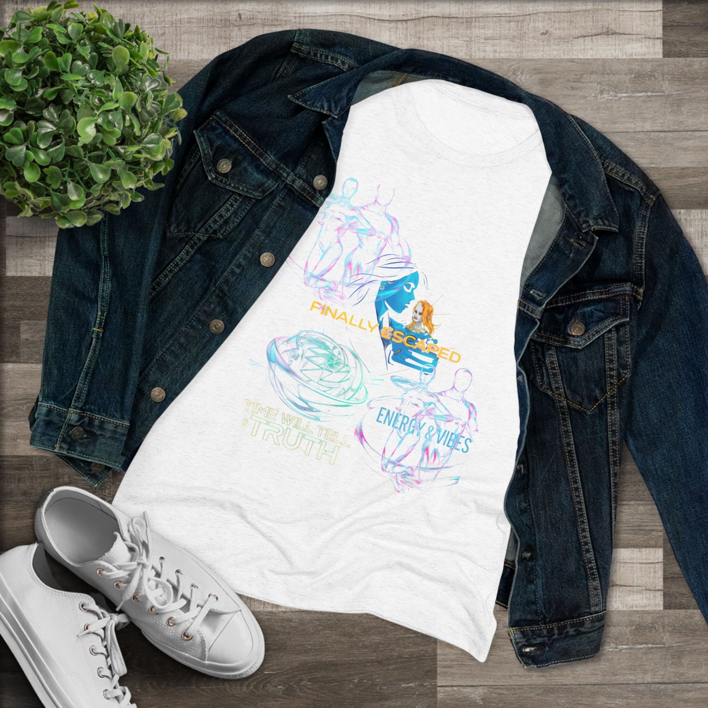 “No Breadcrumbs Unless on a Cutlet” Womens Tee — Funny Neon Cat & Rooster Graphic T-Shirt